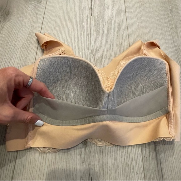 Wireless Bra Full Coverage Sports Bra Extra Stretchy Breathable Lace Trim Bra - Picture 5 of 7